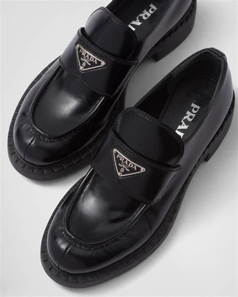 prada women's driver loafers|Prada brushed leather loafers men.